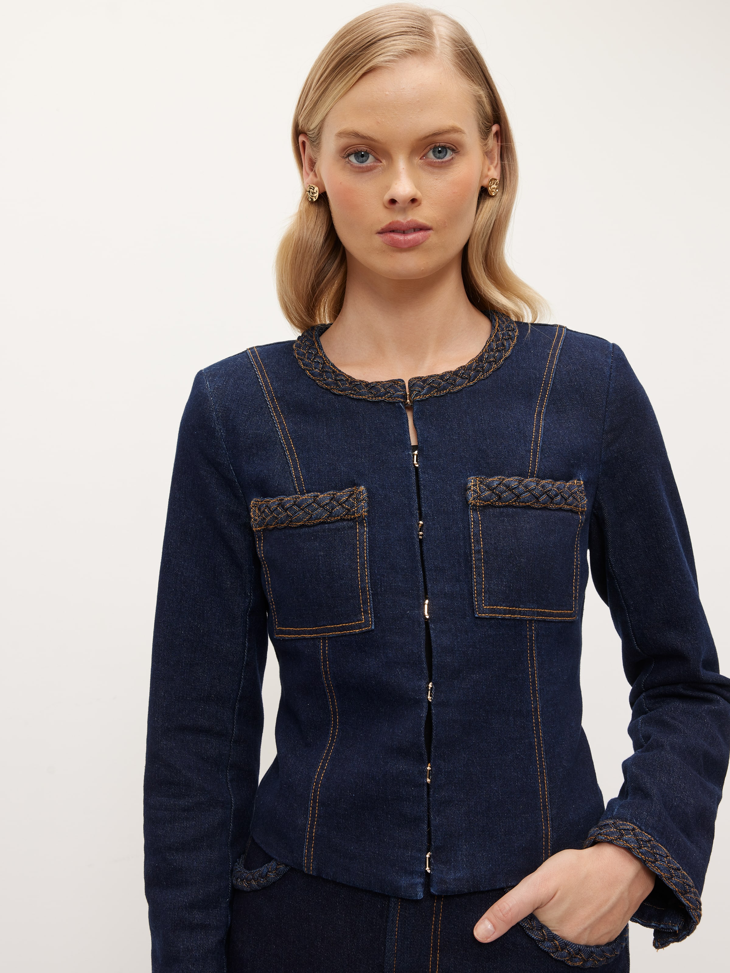 Berlin Braided Denim Jacket - Portmans Online