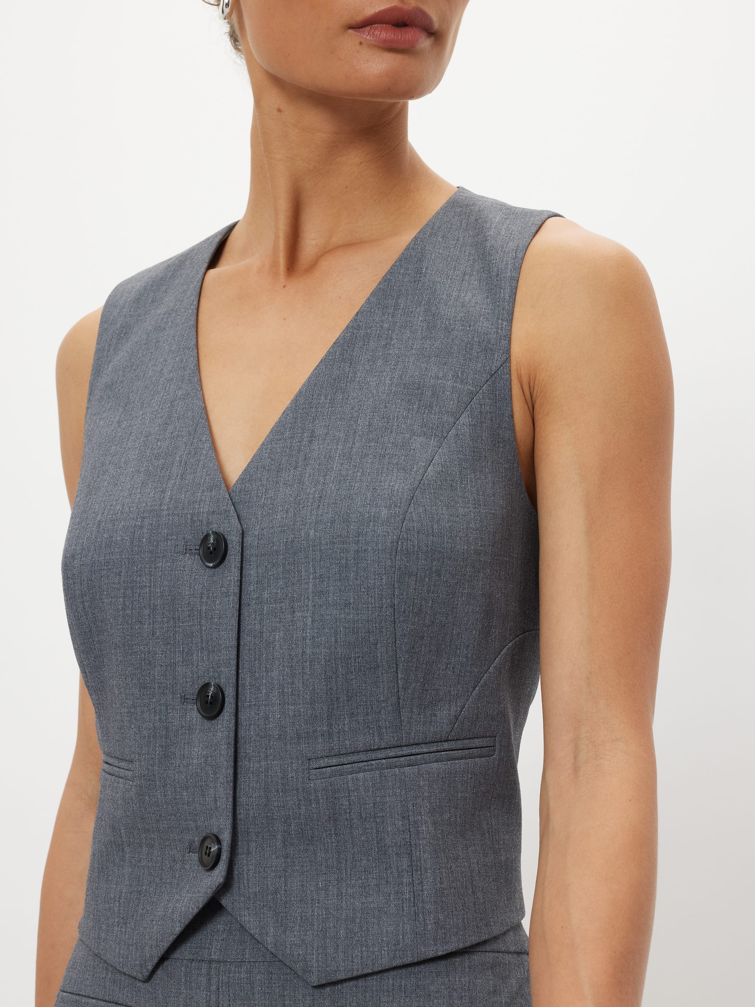 Give Credit Grey Suit Vest - Portmans Online