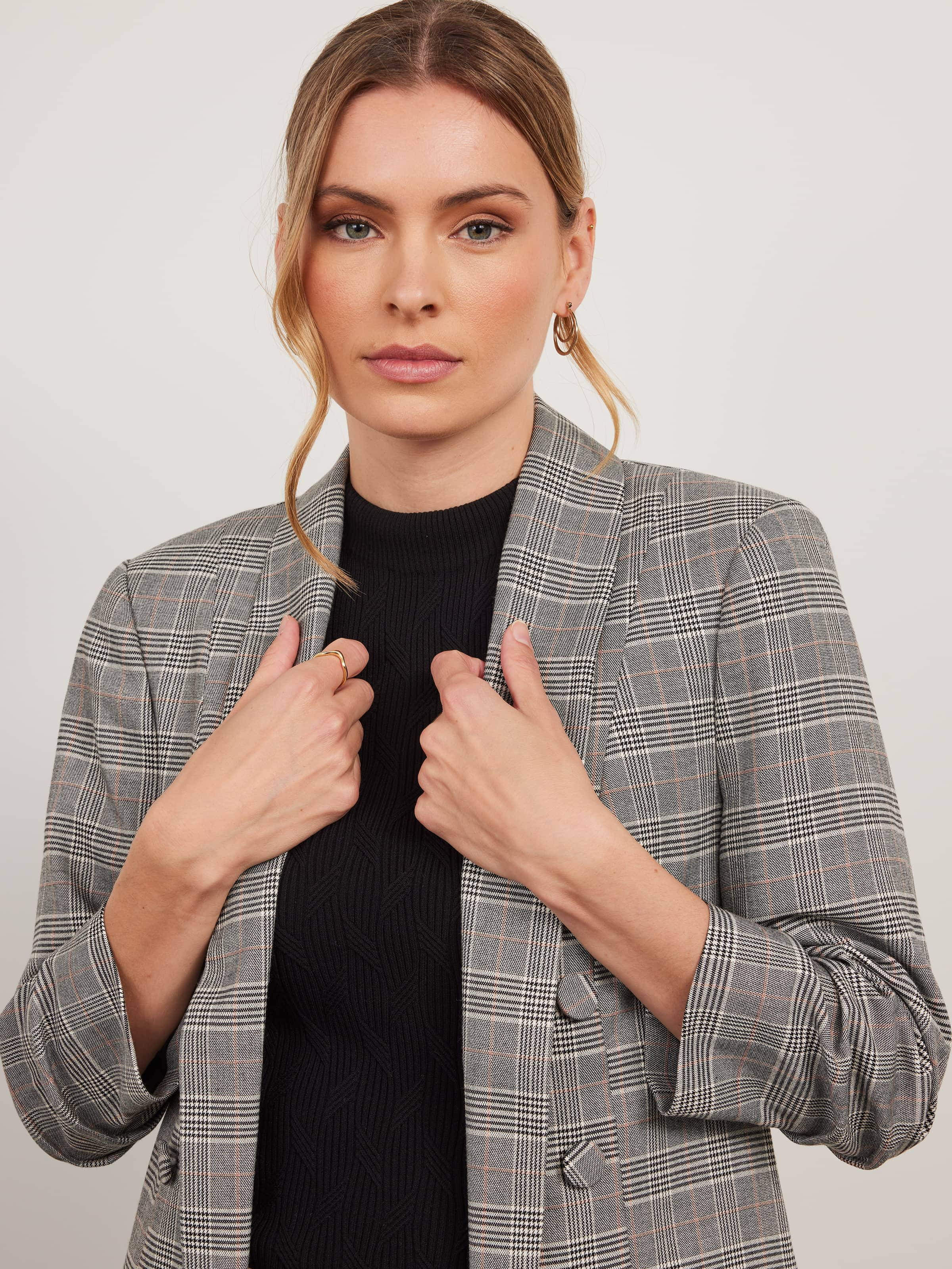 Camel 2024 check blazer