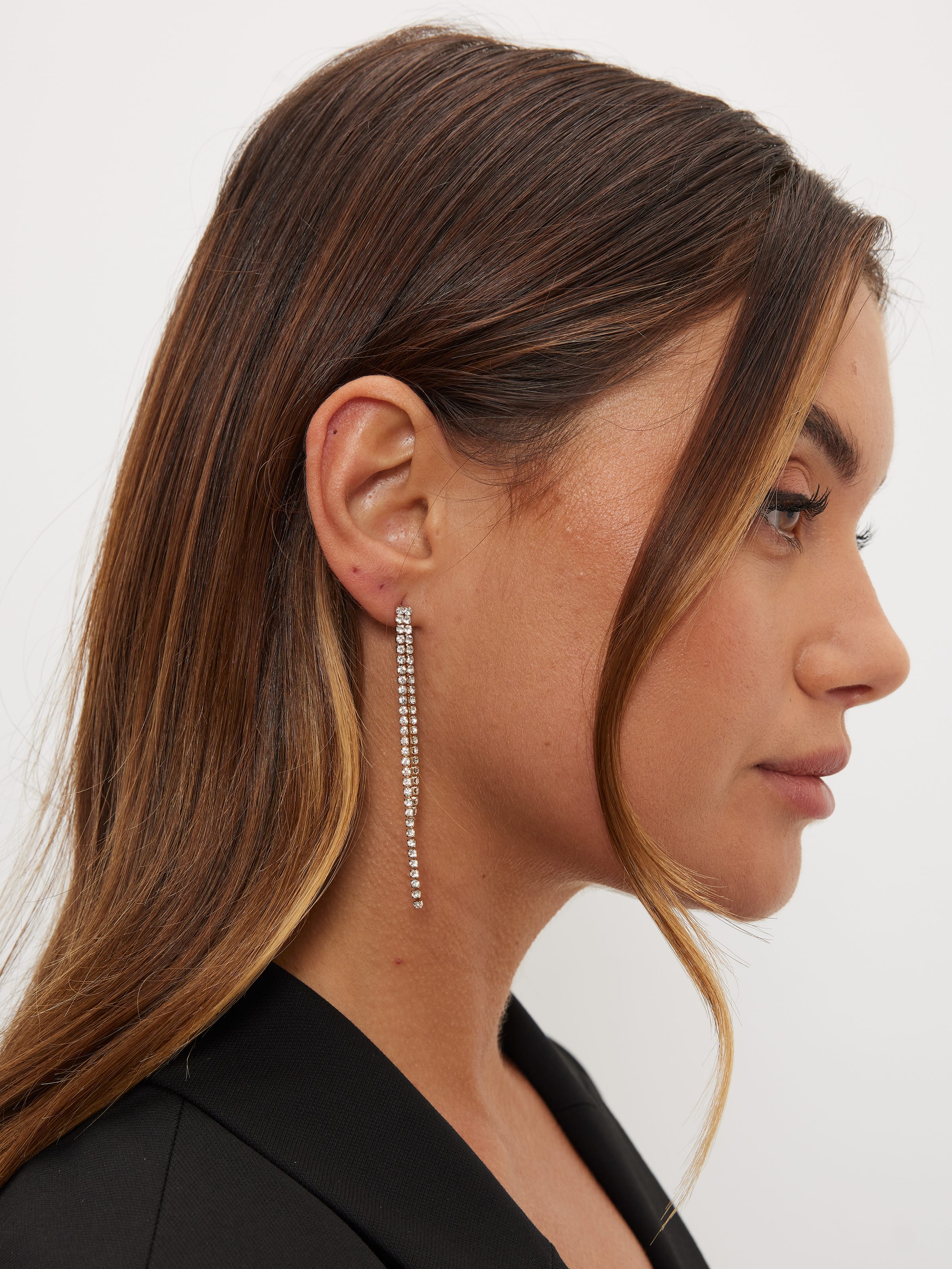 Double Drop Diamante Drop Earrings - Portmans Online