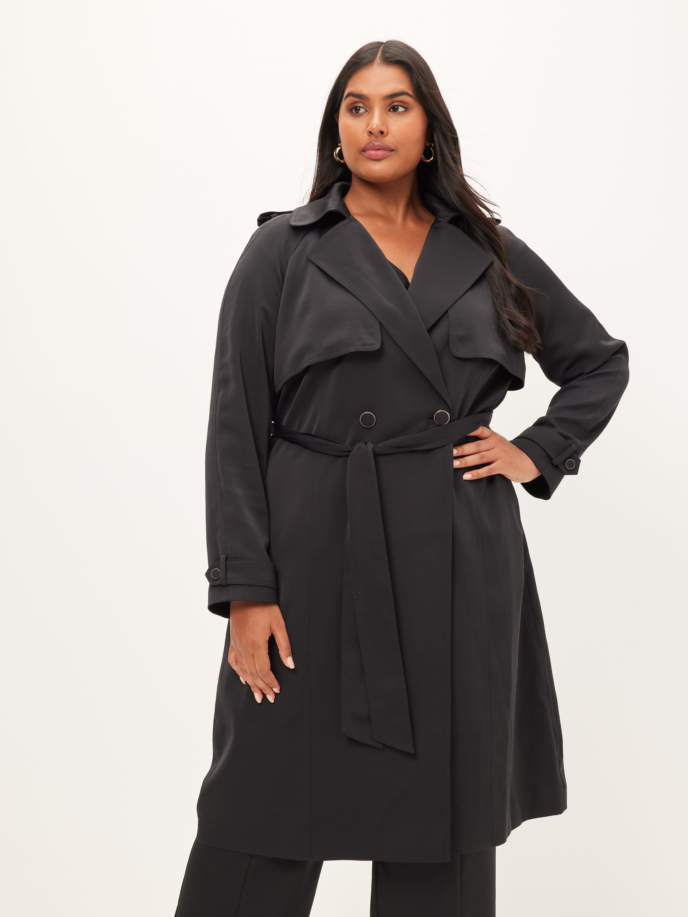 Curve Belle Ame Long Sleeve Trench - Portmans Online