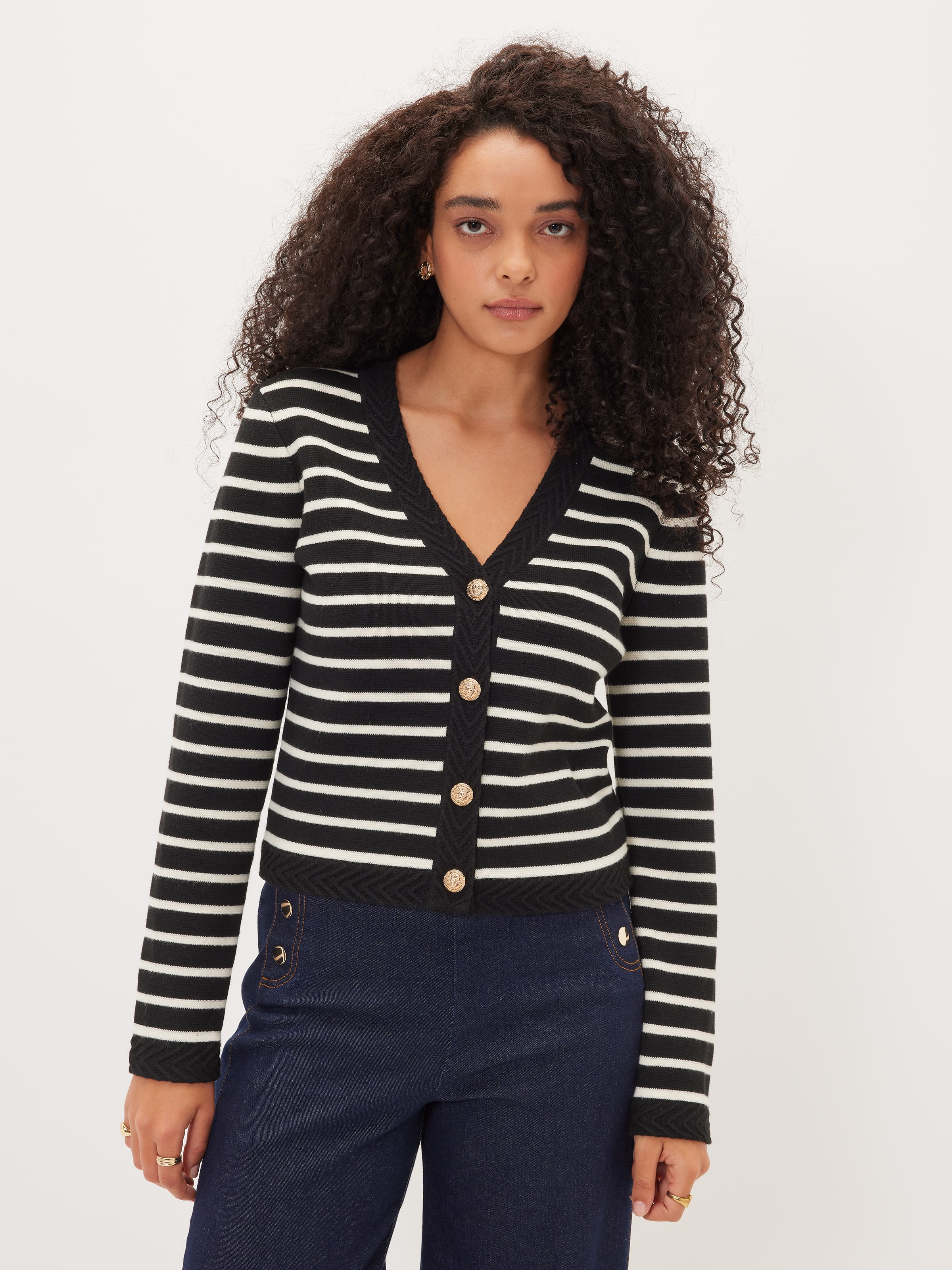 Evelyn Braided Stripe Cardigan - Portmans Online