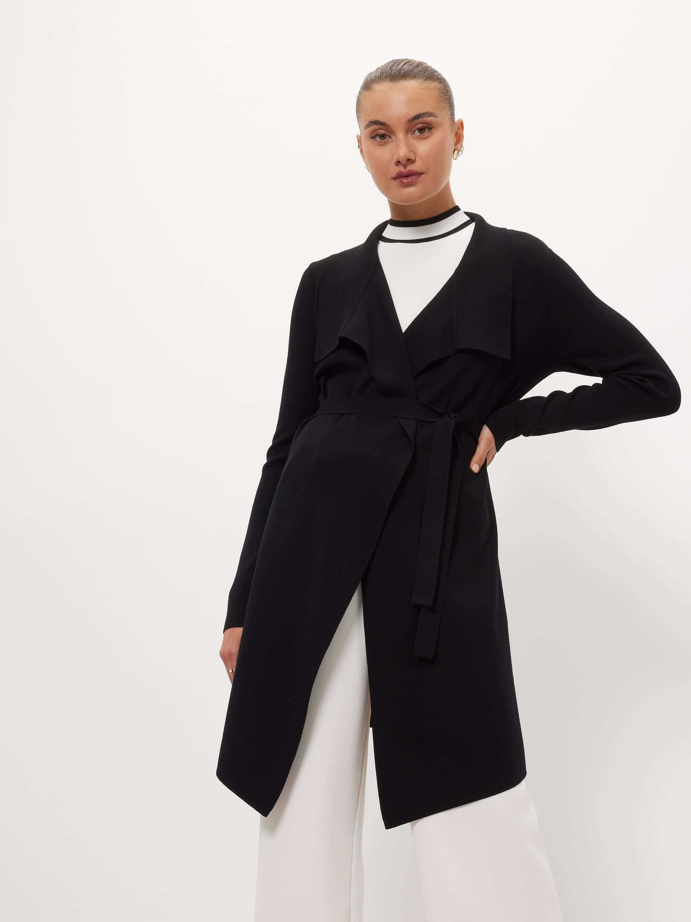 Suki Waterfall Cardigan Black - Portmans Online