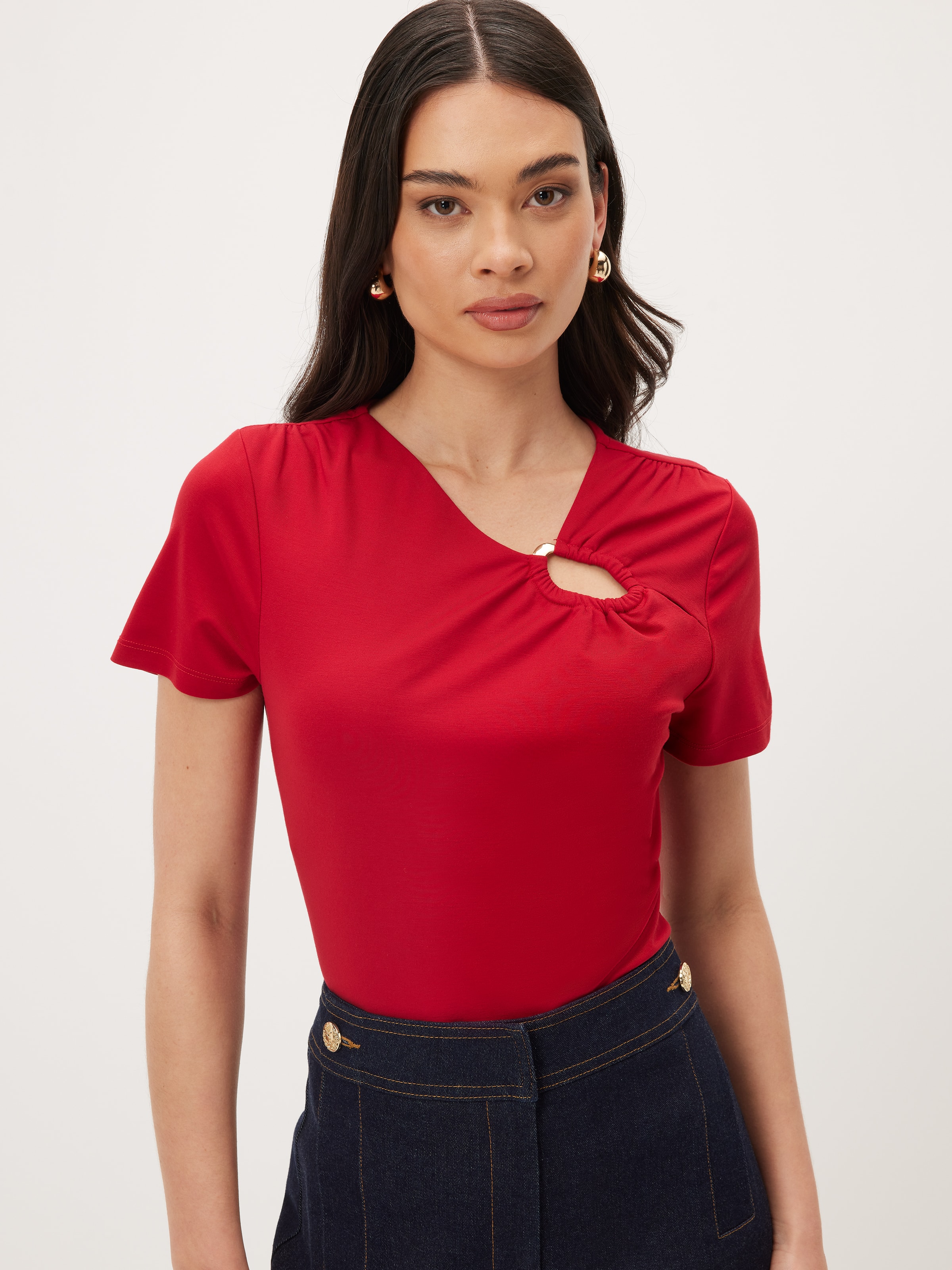 London D-Ring Top Red - Portmans Online