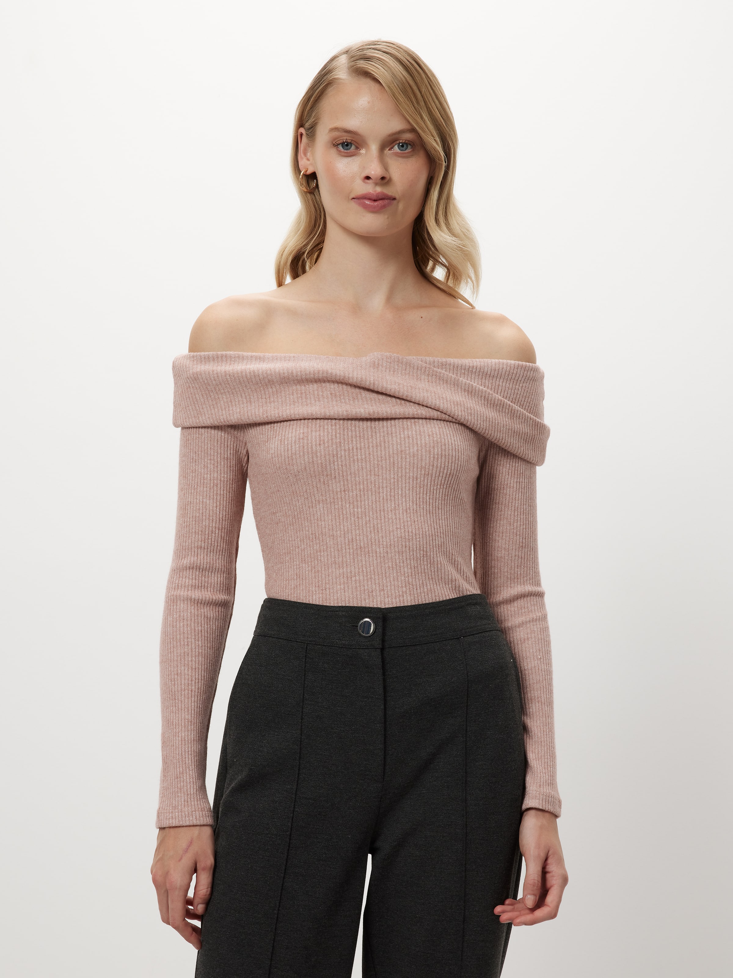 OFF SHOULDER TOP WITH FRILL SLEEVE THE POTTERY PARLOUR