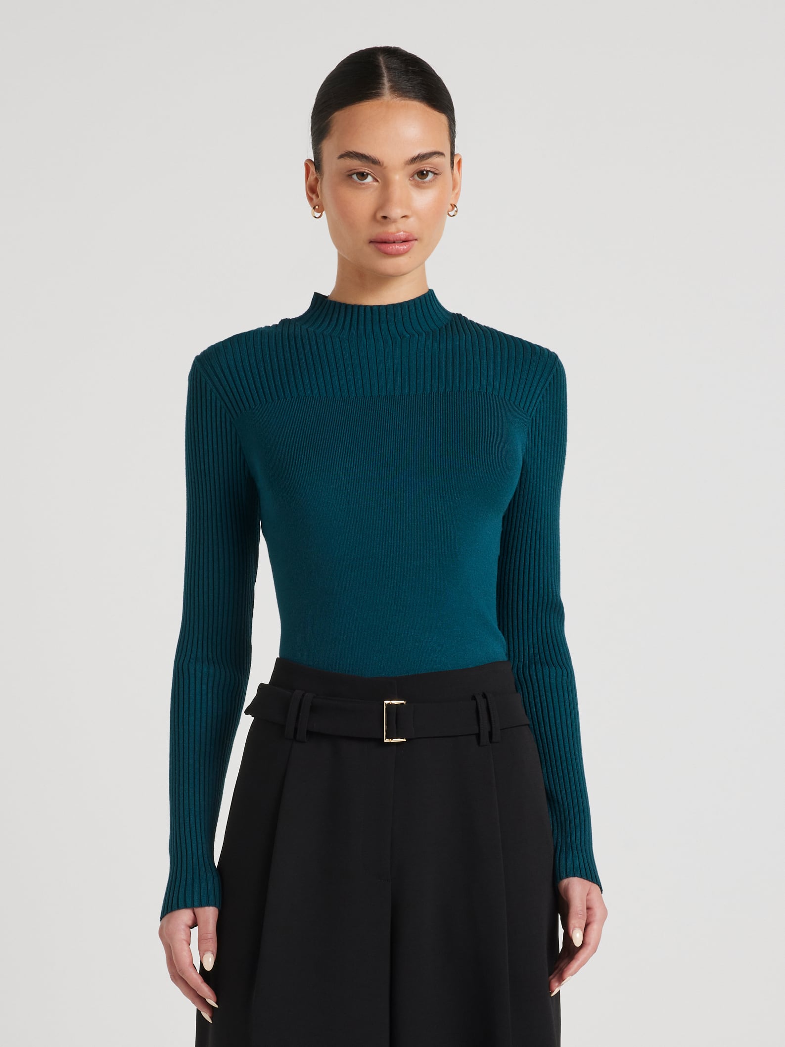 Milano Ribbedtee Laura Ribbed Milano Knit - Portmans Online