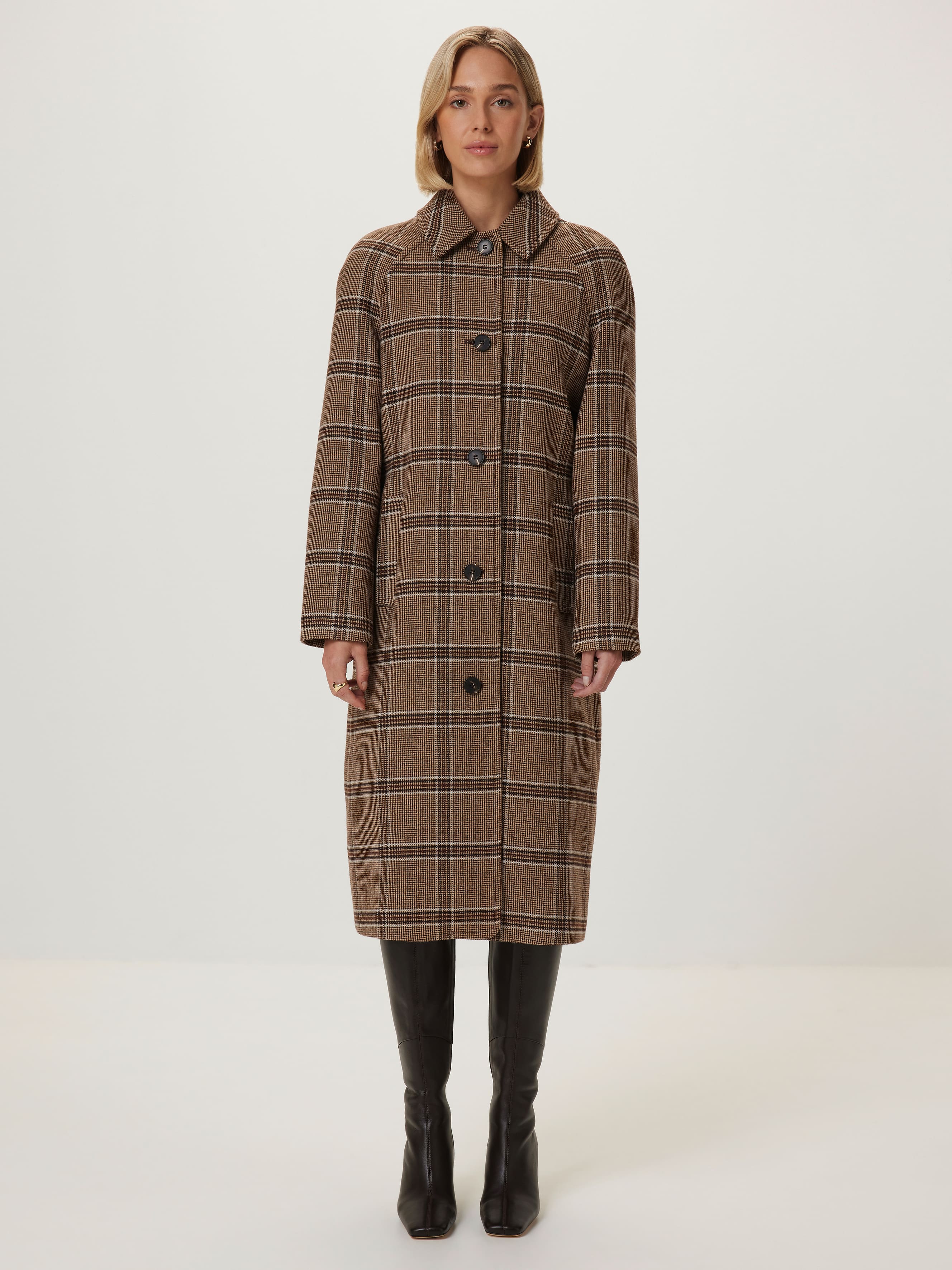 Melody Cheque Melody Check Coat - Portmans Online