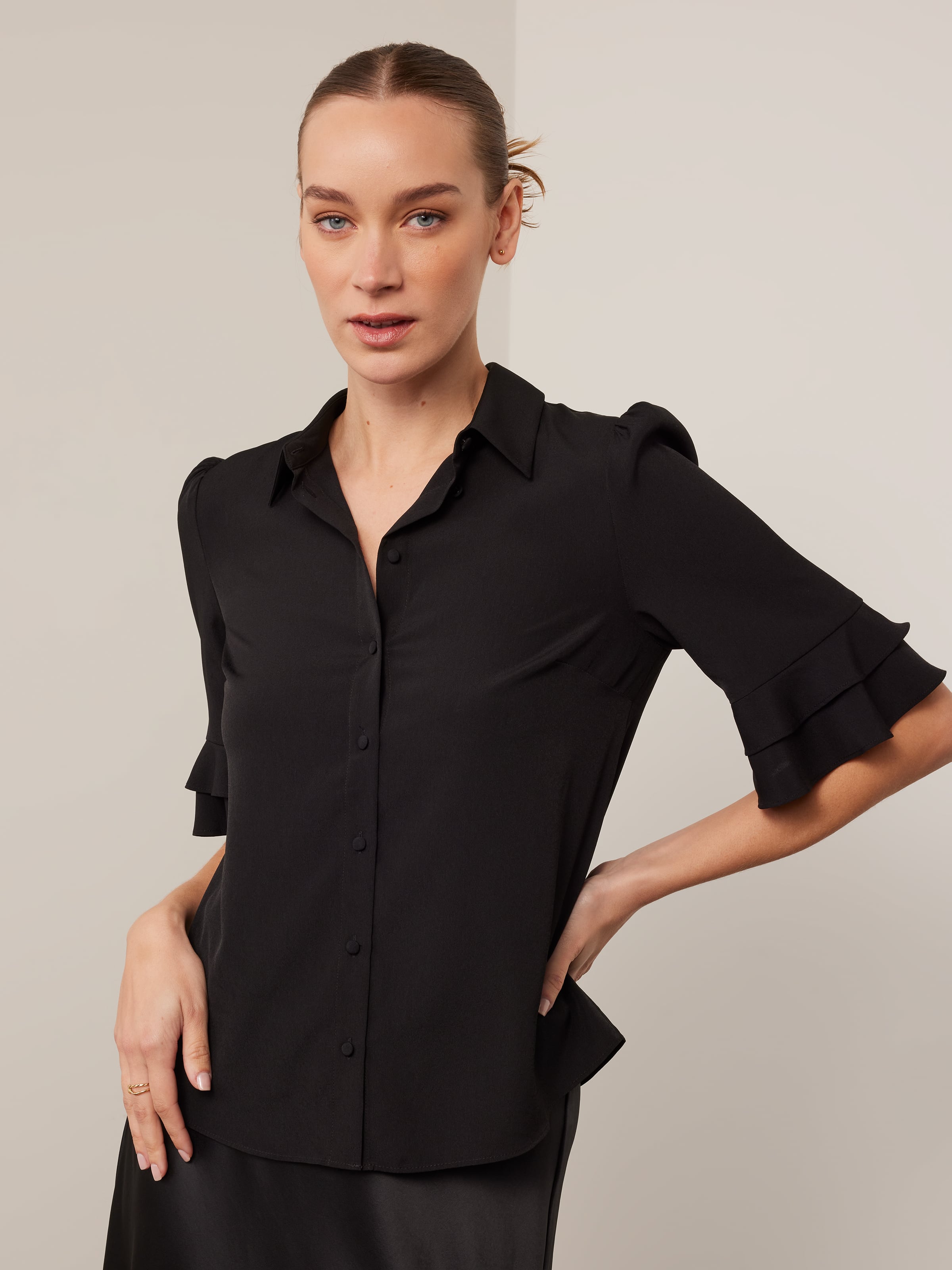 Kayla 3/4 Sleeve Button Up Shirt - Portmans Online