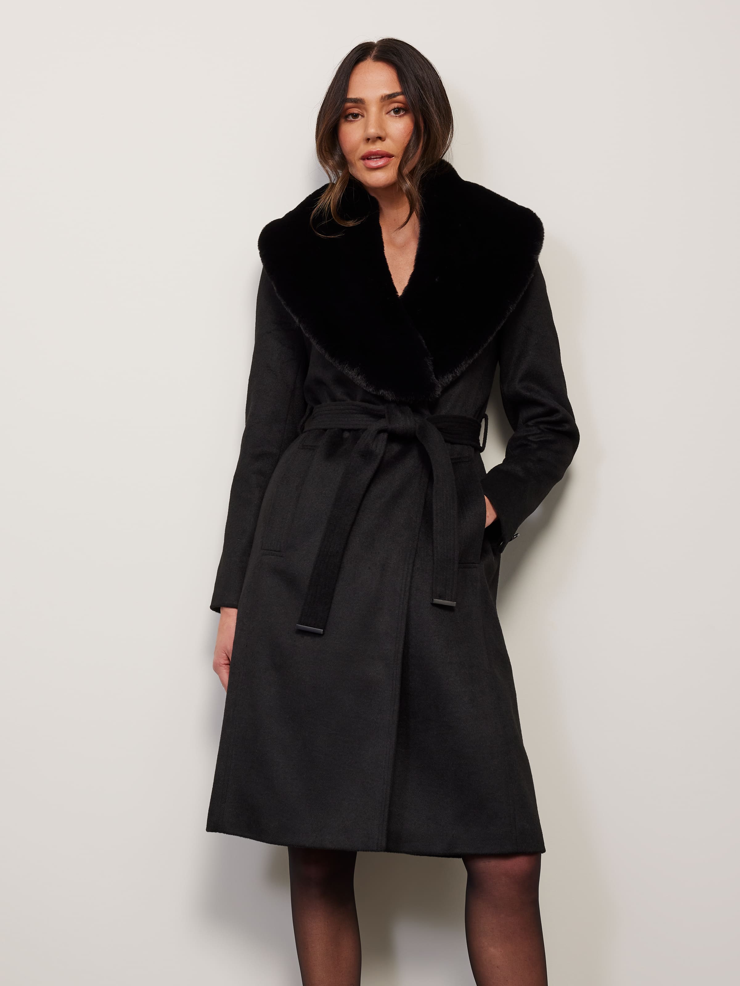 Mariah Fur Trim Coat - Portmans Online