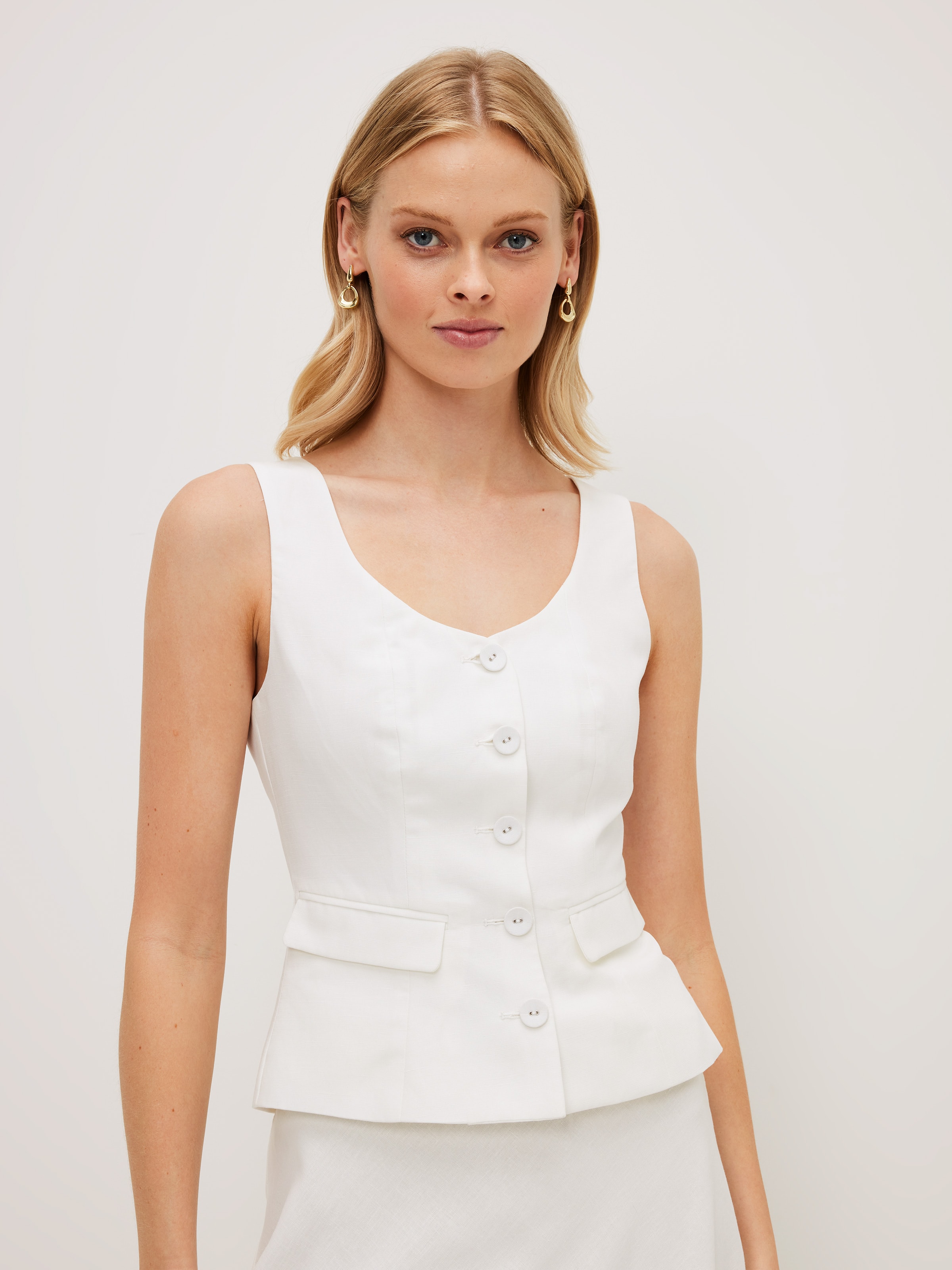 Hallie Waisted Top Ivory Portmans Online