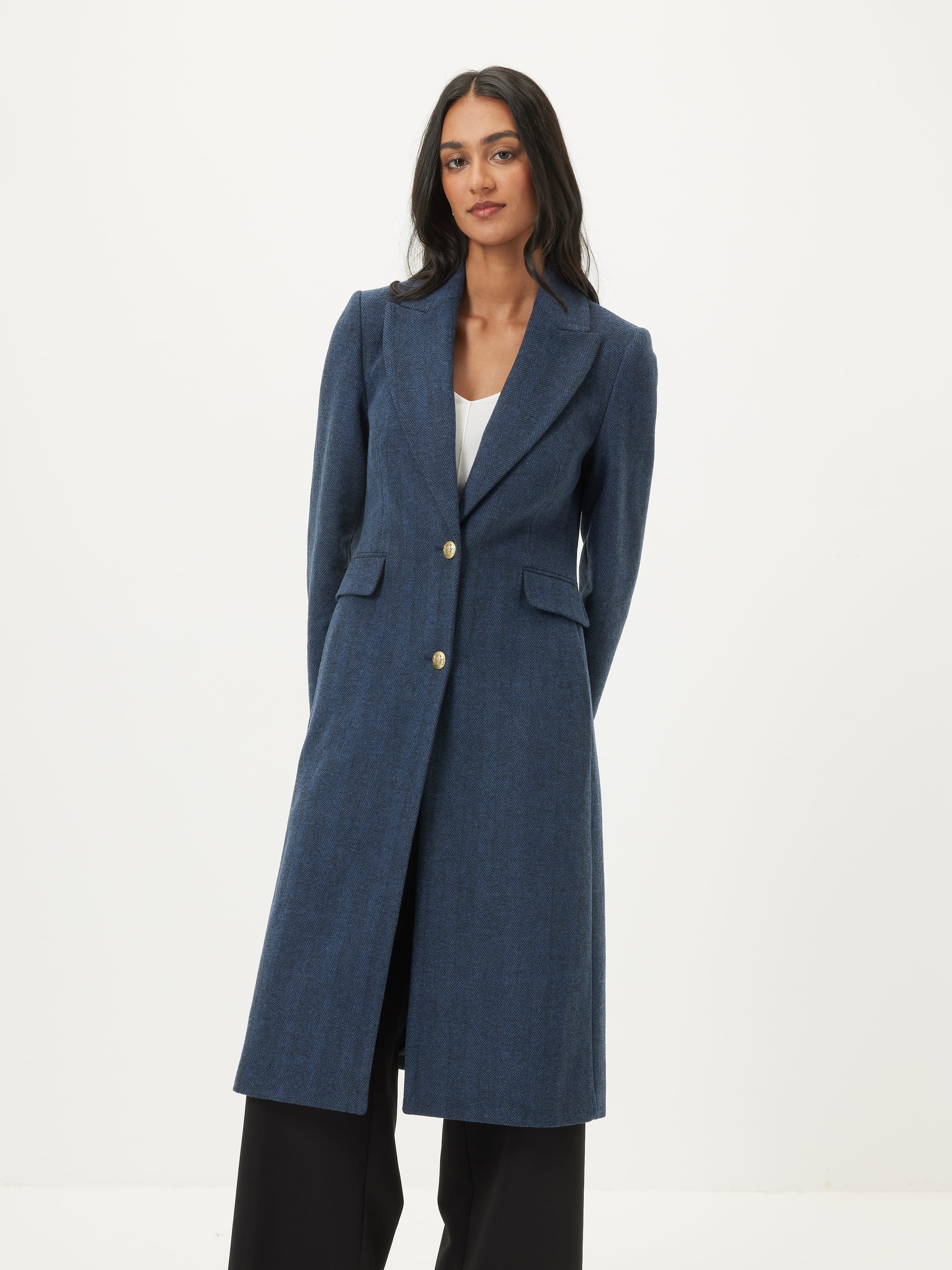 Athena Coat in Light Blush Herringbone