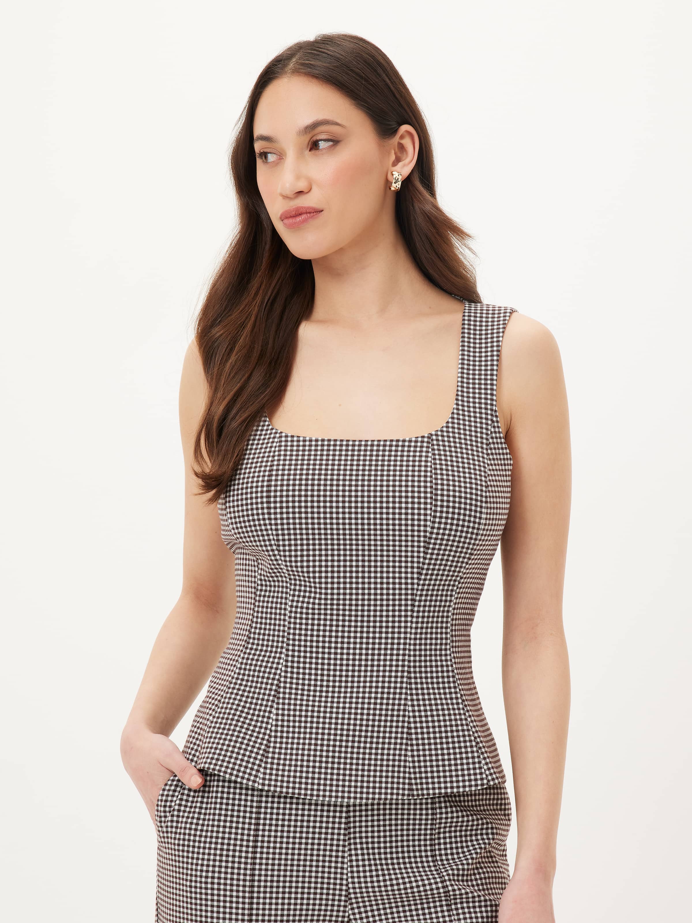 Beautiful Things Peplum Top Gingham - Portmans Online