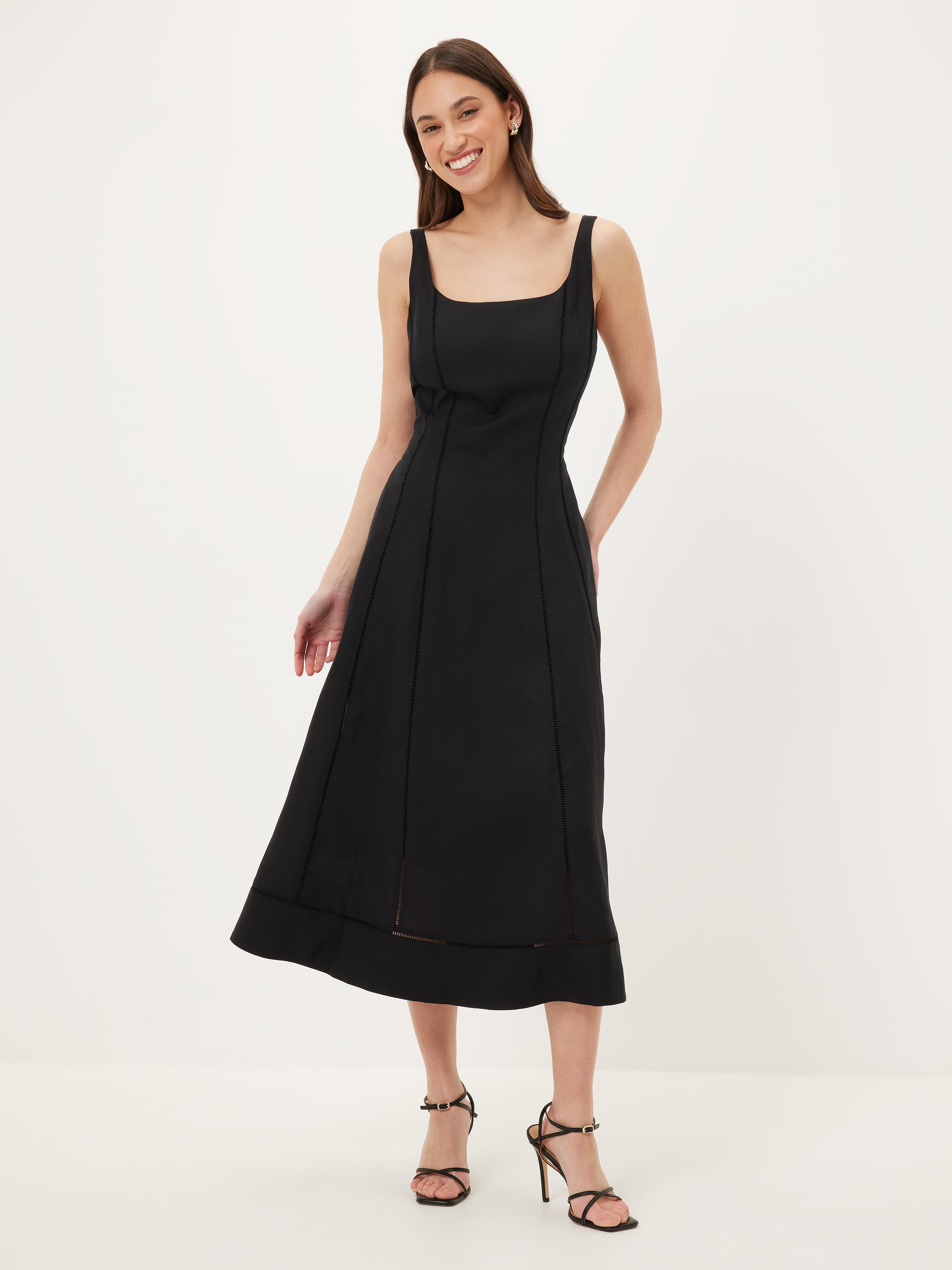 Nadine Midi Dress Black - Portmans Online
