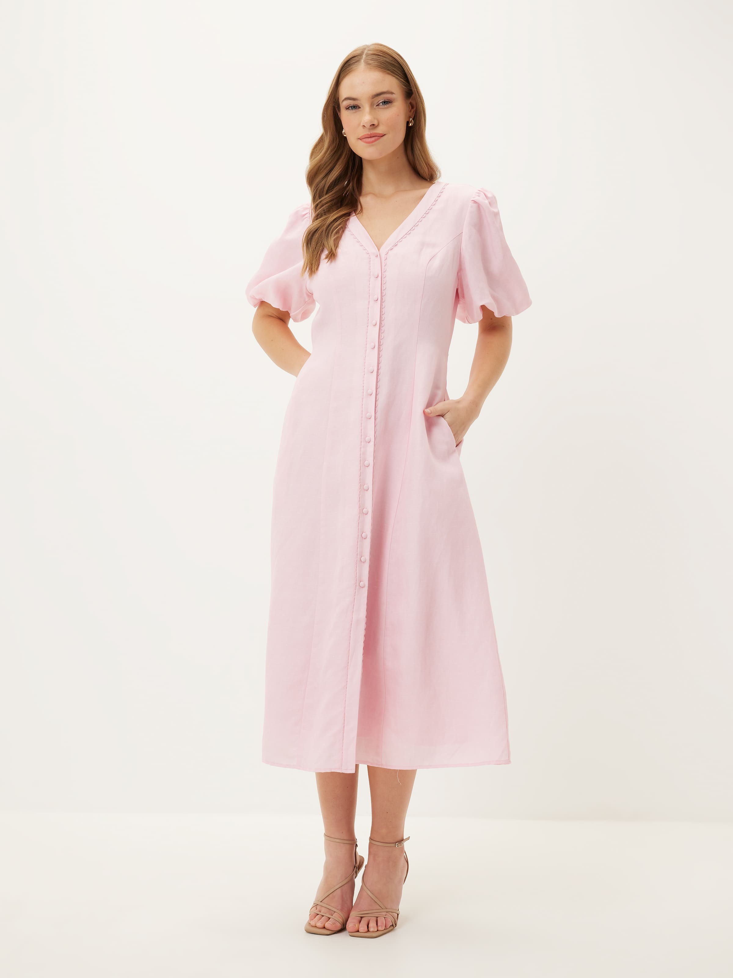 Heather Midi Dress Pumice Stone